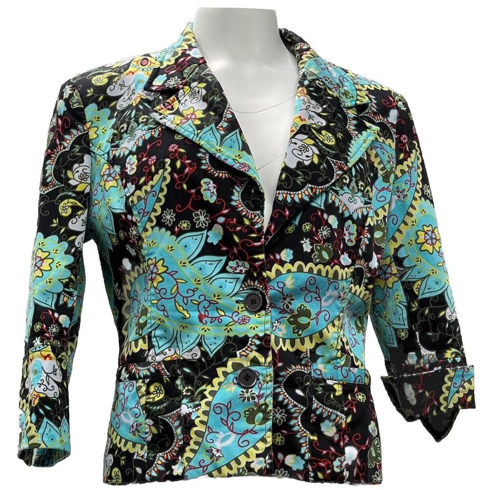 Studio JPR Jacket Women’s Colorful Blazer 3/4 Sleeves Size 12